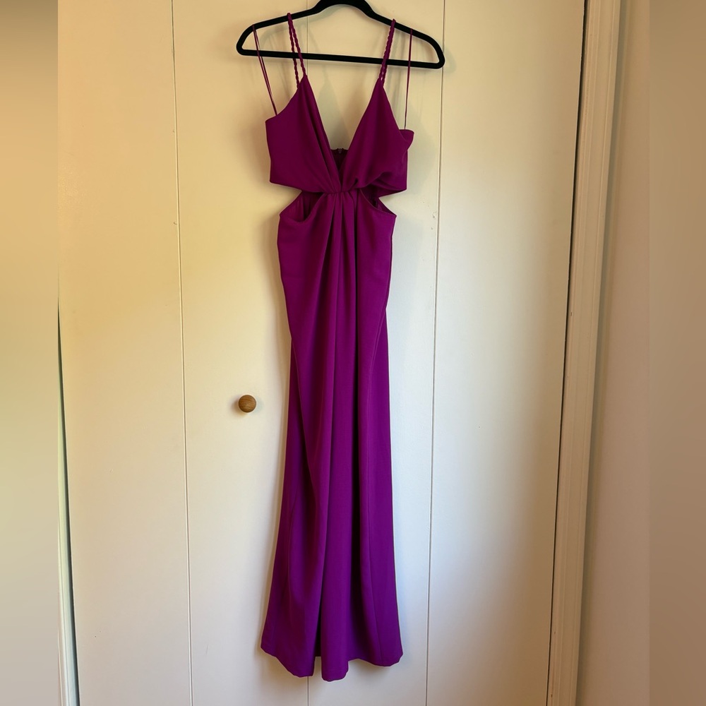 NWOT Zara Vibrant Purple Jumpsuit with Cutouts Size S